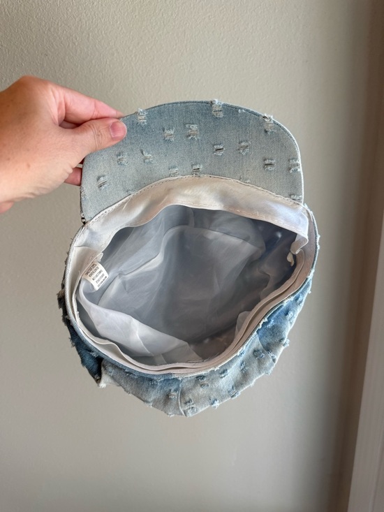 Light Wash Patchwork Denim Newsboy Cap Distressed Boho Y2K Cottagecore Hat - Picture 6 of 6